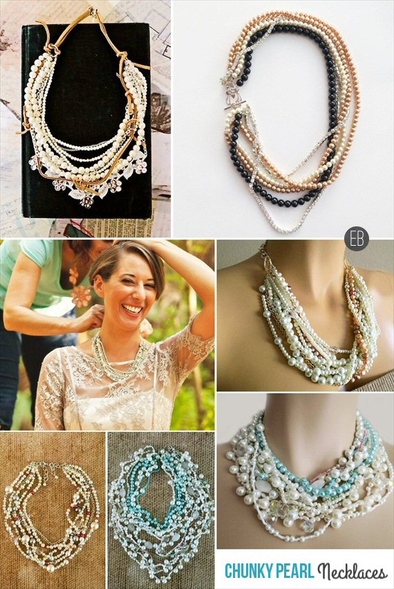 Chunky Pearl Wedding Necklaces (by Sukran Kirtis via EmmalineBride.com)