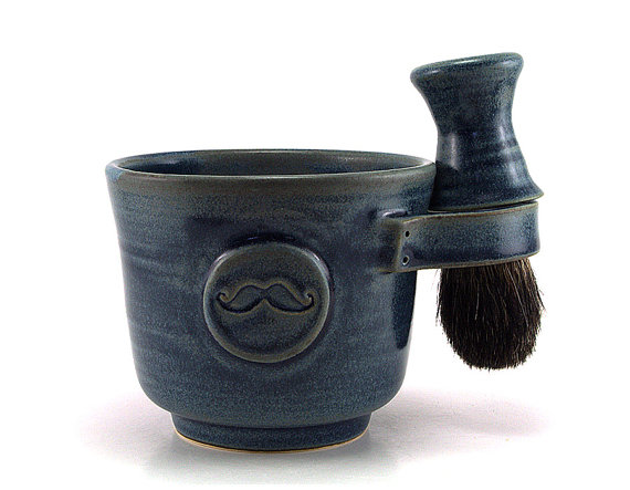 clay shaving mug via 27 Amazing Anniversary Gifts by Year https://emmalinebride.com/gifts/anniversary-gifts-by-year/