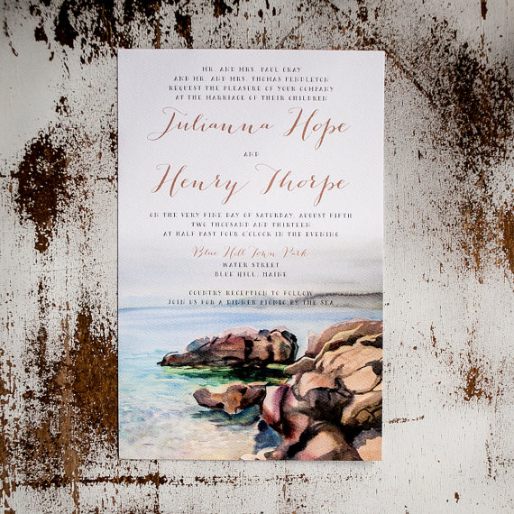 Coastal Wedding Invitations (by In Or Out Media)