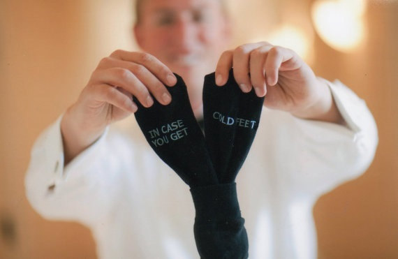In Case You Get Cold Feet Socks - 10 Ways to Surprise the Groom #wedding