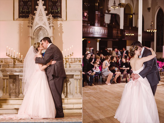 Duluth winter wedding - LaCoursiere Photography - bride and groom married at the altar