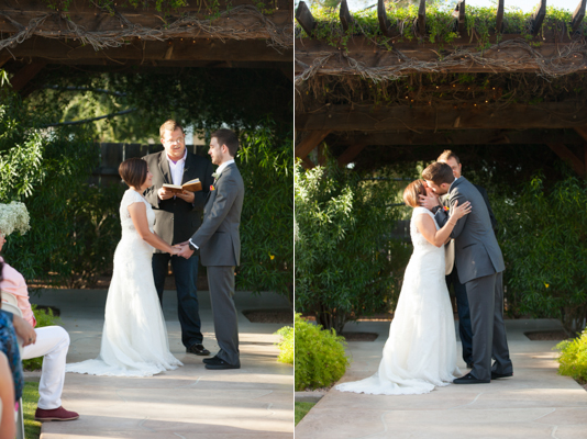 rustic chic arizona wedding at Shenandoah Mill bride and groom married