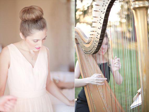 Kali Norton Photography - Louisiana wedding with bridesmaid and wedding harp