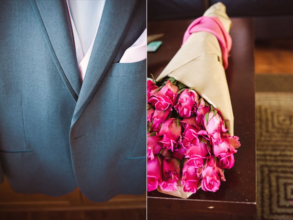 Duluth winter wedding - LaCoursiere Photography - groom's jacket and flowers