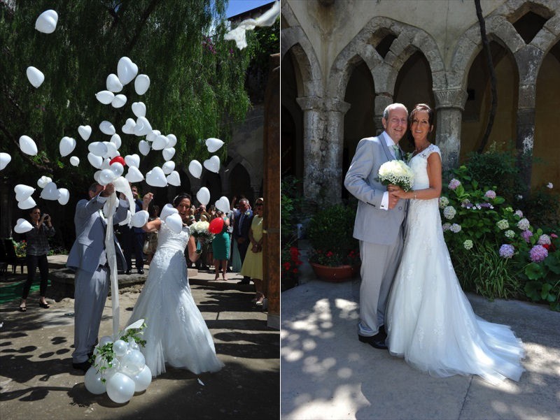 bride and groom release balloons to celebrate wedding | Planner: Venice Events | via https://emmalinebride.com/real-weddings/italian-weddings-destination/