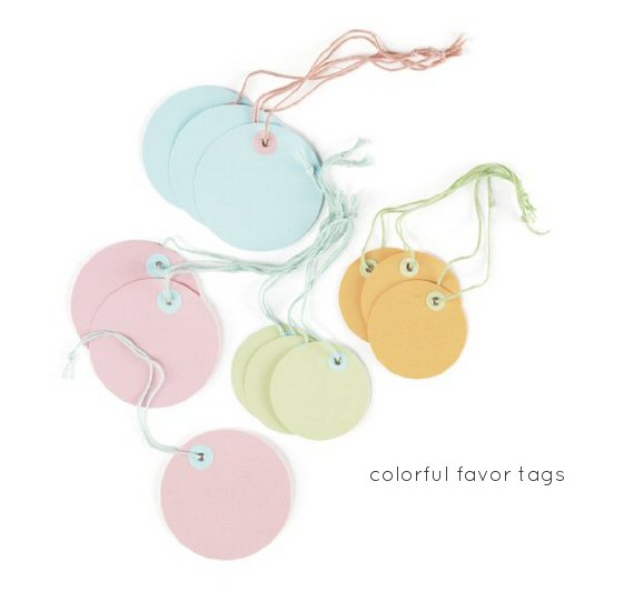 colorful favor tags spring