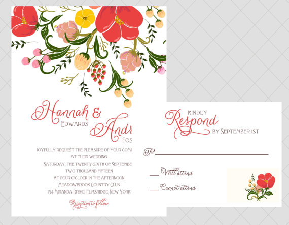 6 Colorful Wedding Invitations with Florals