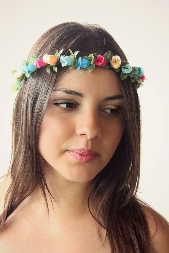 colorful flower hairpiece