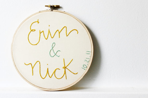 cotton anniversary gift embroidery hoop by merriweather council via 27 Amazing Anniversary Gifts by Year https://emmalinebride.com/gifts/anniversary-gifts-by-year/