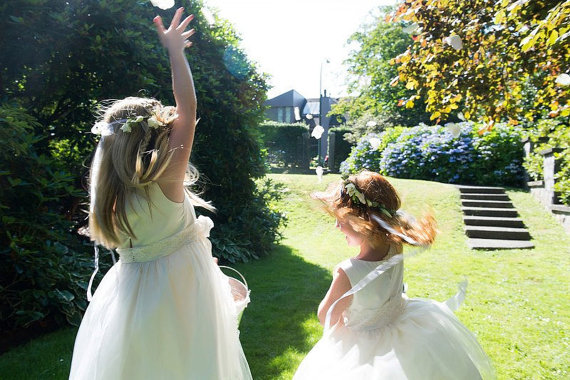 Cotton Flower Girl Dresses (by Olive & Fern, photo: Kelsey Goodwin, via EmmalineBride.com) #handmade #wedding