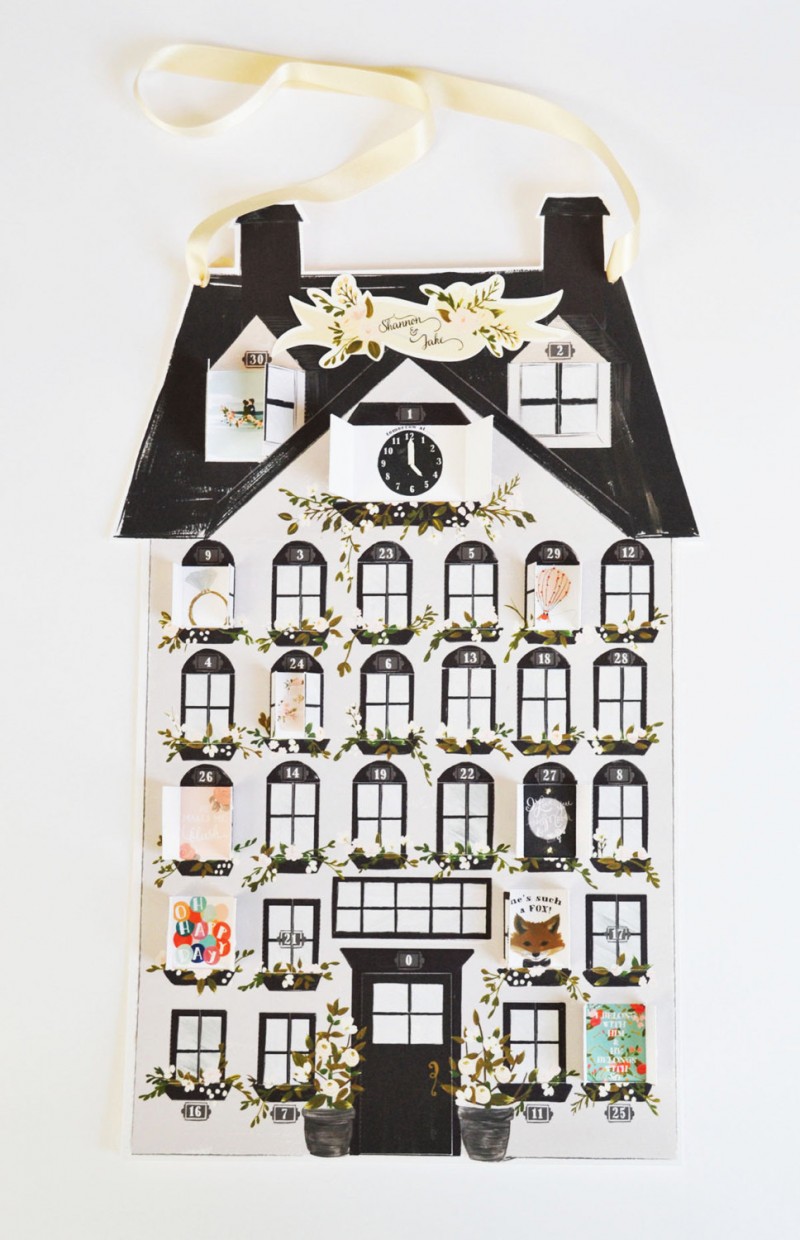 Cute house-inspired wedding countdown calendar by The First Snoww