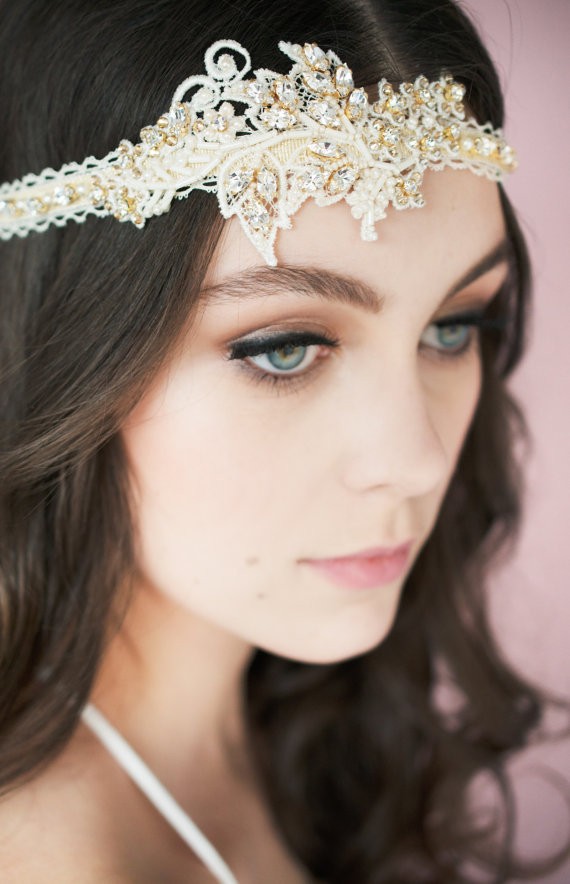 lace headband | Bridal Headband With Veil via http://emmalinebride.com/bride/bridal-headband-with-veil/