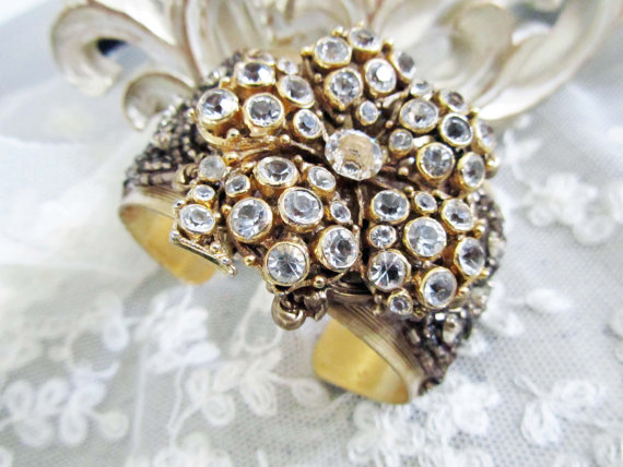 crystal rhinestone bridal cuff bracelet