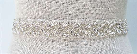 crystal dress sash (by sparklesm) via EmmalineBride.com