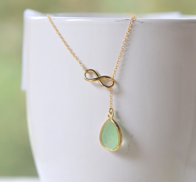 infinity bridesmaid necklace by rustic gem jewelry