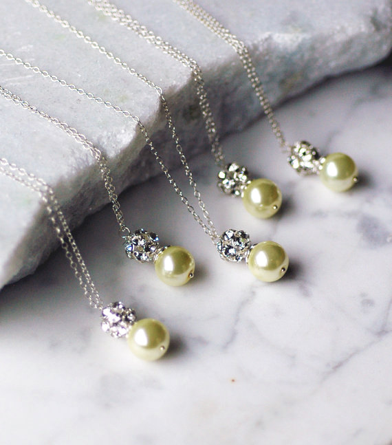 custom color pearl drop necklace