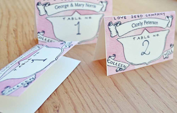 custom place cards in watercolor - paper goods wedding