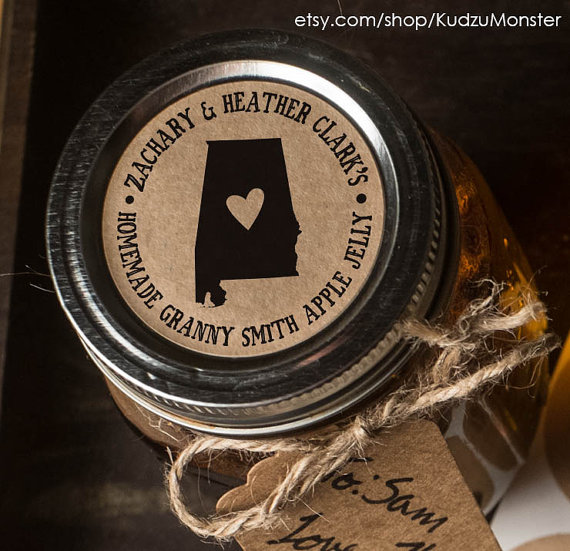 custom stamp mason jar labels via 25 State Ideas That Will Make Your Big Day More Awesome
