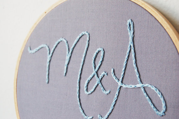 reusable wedding decorations - custom wedding embroidery hoop