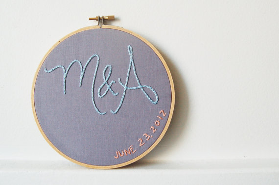 reusable wedding decorations - custom wedding embroidery hoop