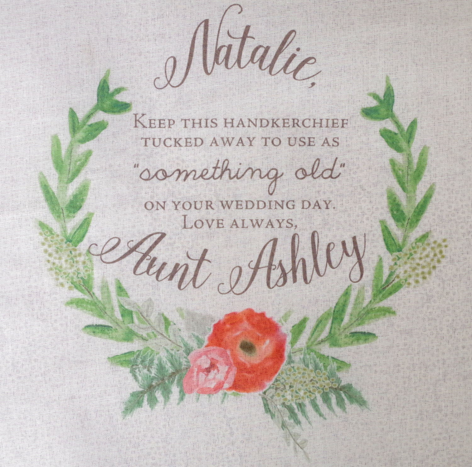 cute something old handkerchief | personalized wedding handkerchiefs | https://emmalinebride.com/gifts/personalized-wedding-handkerchiefs/