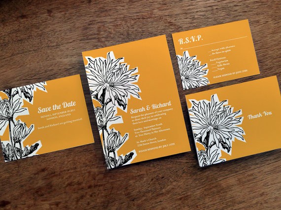 dahlia printable wedding invitations