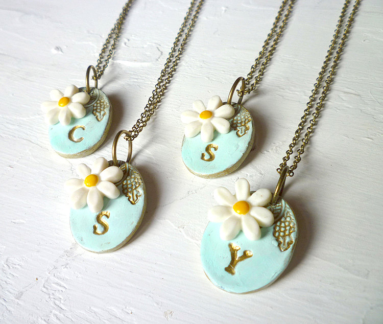 daisy bridesmaid necklaces by palomaria | daisy ideas theme weddings