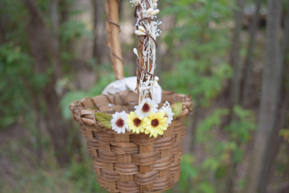 daisy flower girl basket by boho halo company