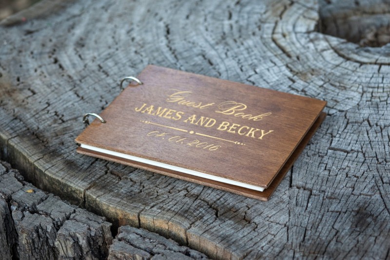 dark wood guest book by woodlack