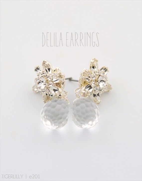 Vintage Drop Earrings (Delila by Tigerlilly Jewelry) #handmade #wedding #jewelry