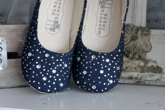 denim shoes for flower girl
