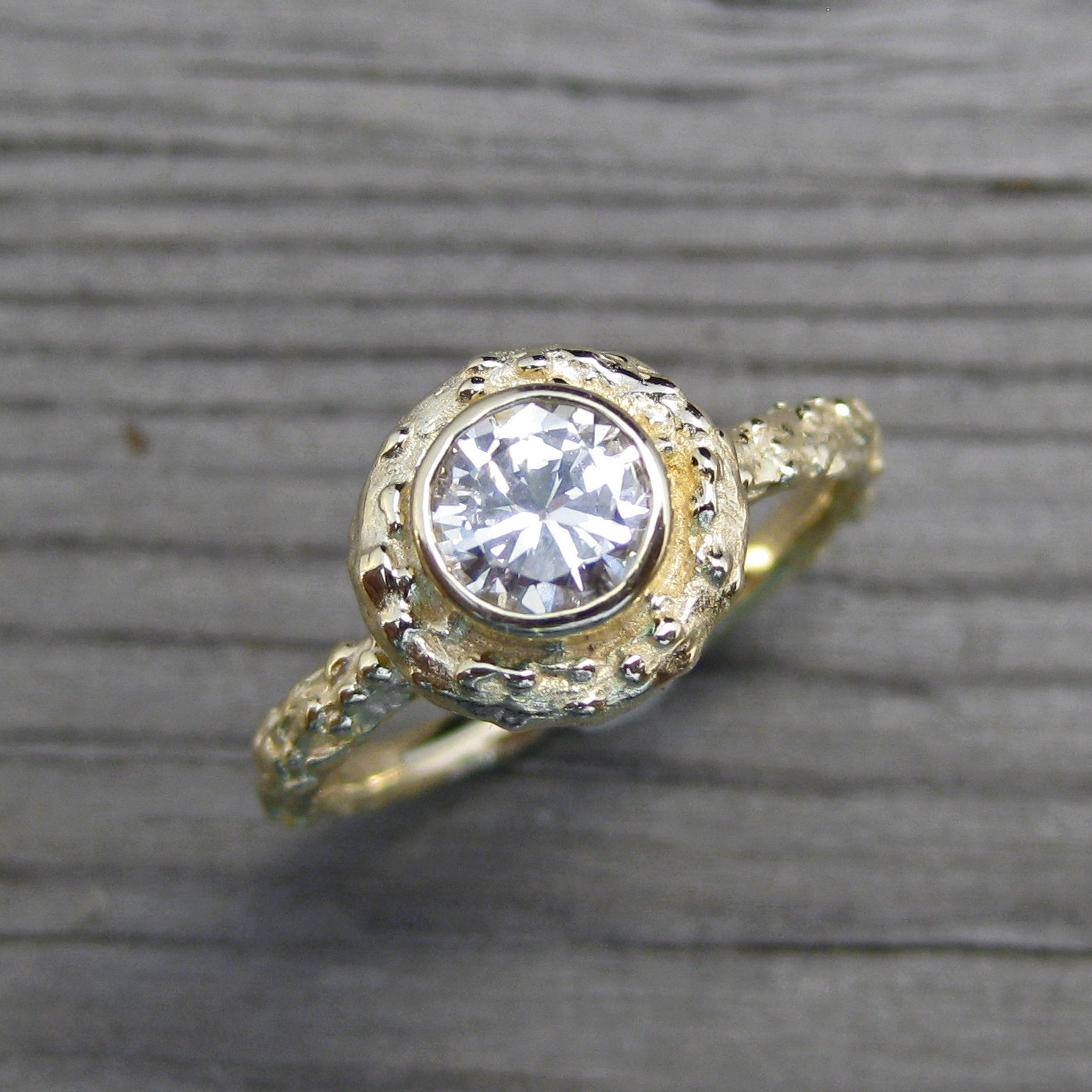diamond engagement ring rustic twig