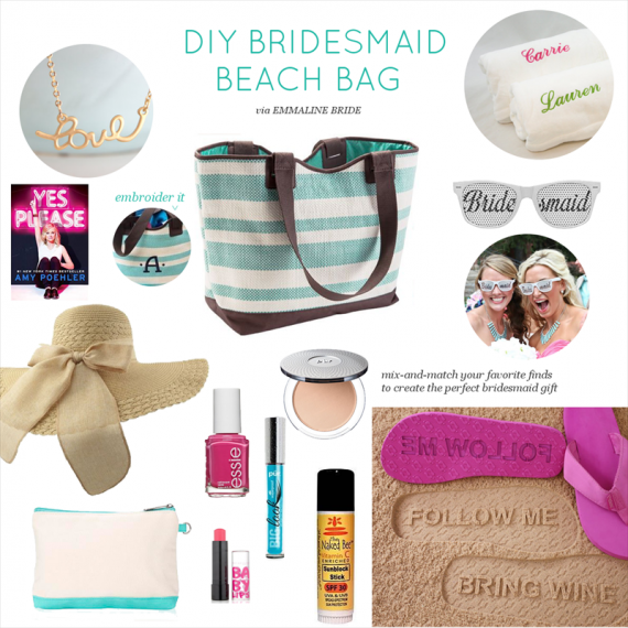 DIY Bridesmaid Beach Bag | via https://emmalinebride.com/bridesmaids/diy-bridesmaid-beach-bag/