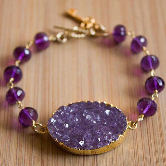 druzy jewelry purple druzy bracelet