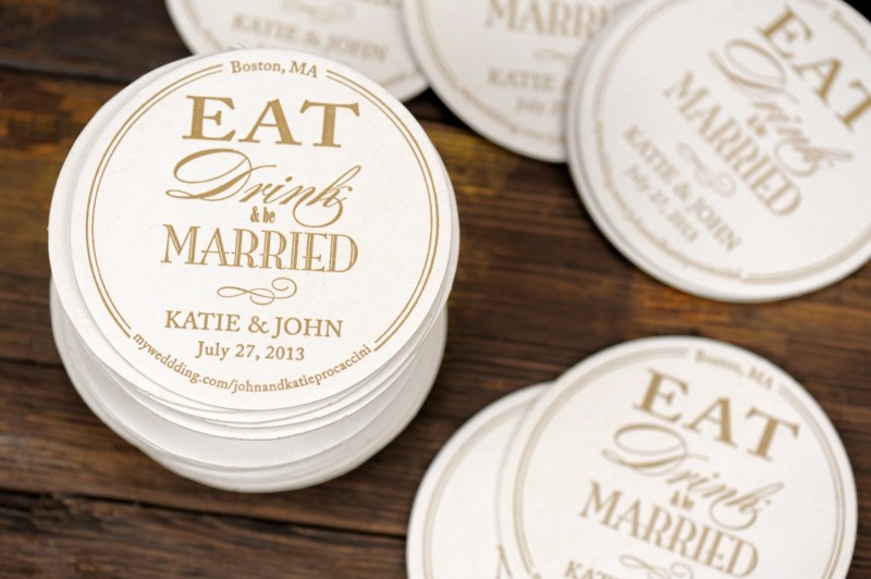 eat drink and be married coasters