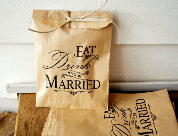 eat drink and be married wedding favor bags (by mavora art and design)