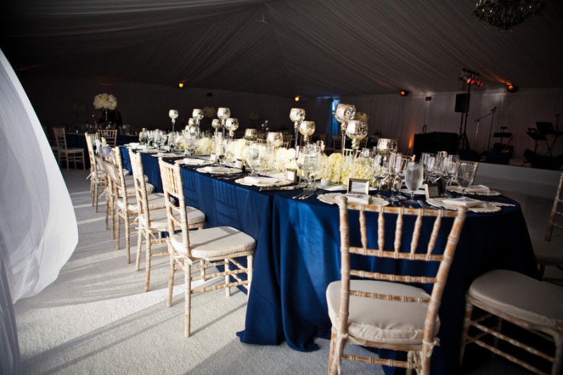 elegant navy blue table