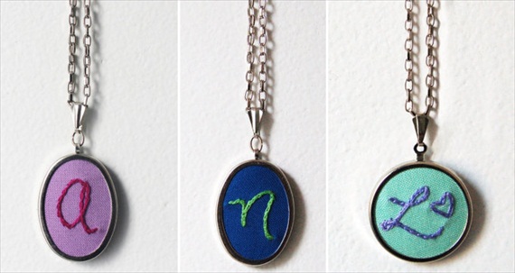 Give initial necklaces to your bridesmaids for a personalized, handmade gift.