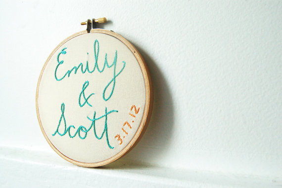 wedding gift ideas from a to z - embroidery hoop by the merriweather council