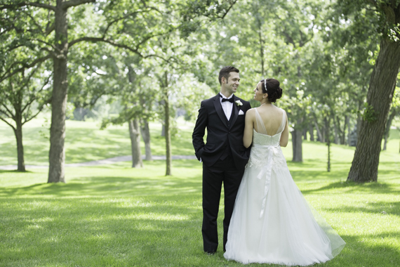 Rebecca Borg Photography - Elgin Country Club Wedding - bride and groom in classic look outdoors