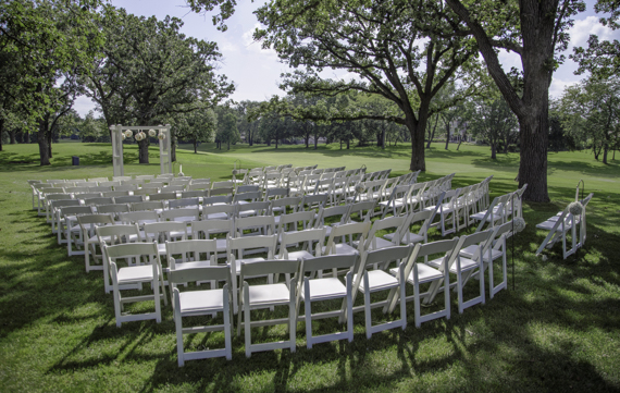 Rebecca Borg Photography - Elgin Country Club Wedding - outdoor ceremony chair setup