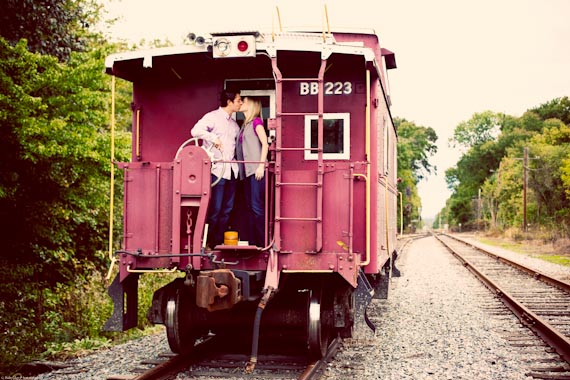 20 Best Engagement Photo Ideas: The Train (by RubySky Photography)