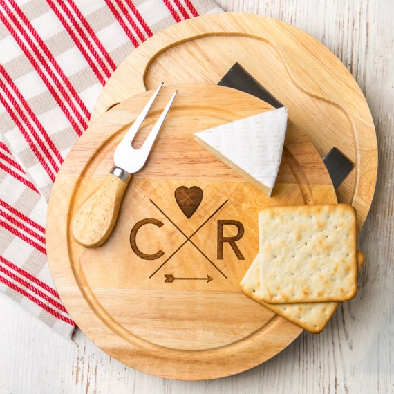 engraved cheese board set by dust and things