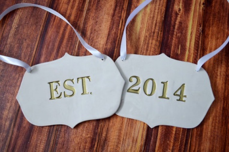 established in 2014 wedding chair signs