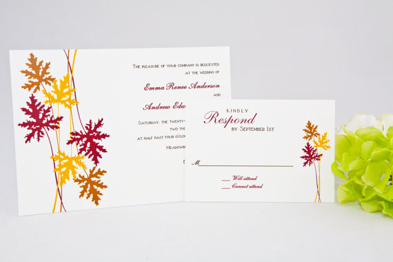 fall-leaf-wedding-invitations | via 7 Whimsical Fall Wedding Invitations