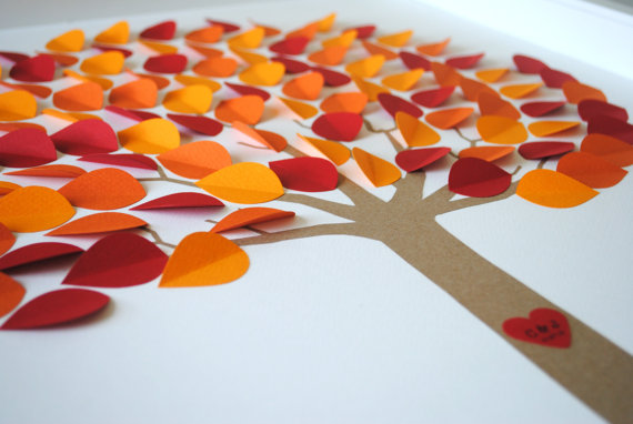 reusable wedding decorations - fall wedding guest book tree