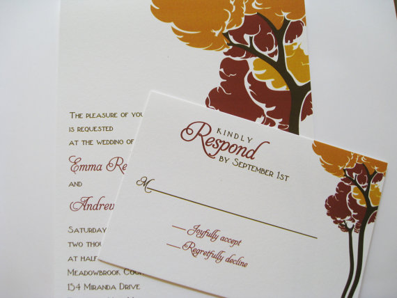 fall wedding invitations browns | via 7 Whimsical Fall Wedding Invitations