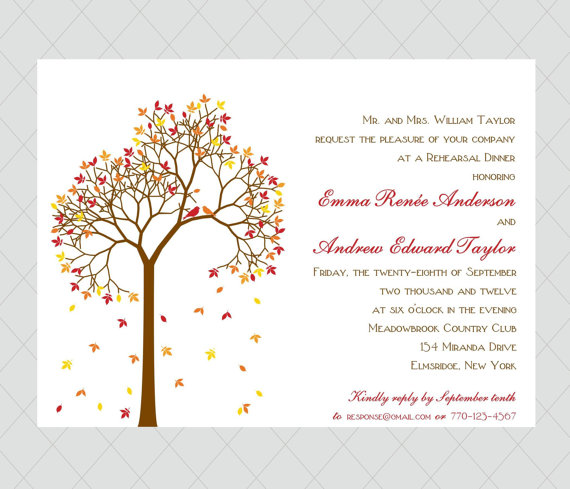 fall wedding invitations | via 7 Whimsical Fall Wedding Invitations