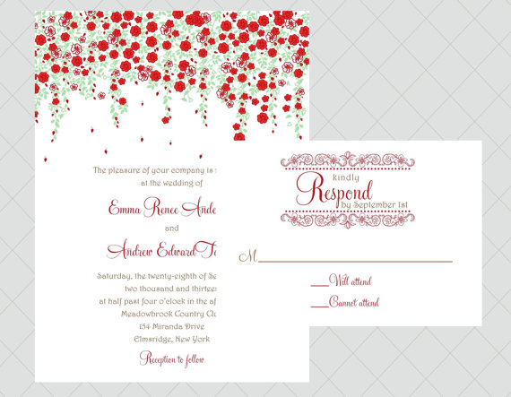 roses via 6 Colorful Wedding Invitations with Florals