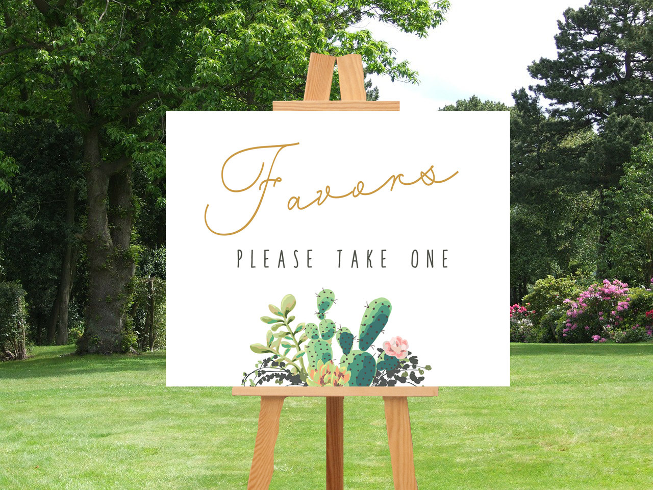 favors cactus weddings sign by lisas graphic design